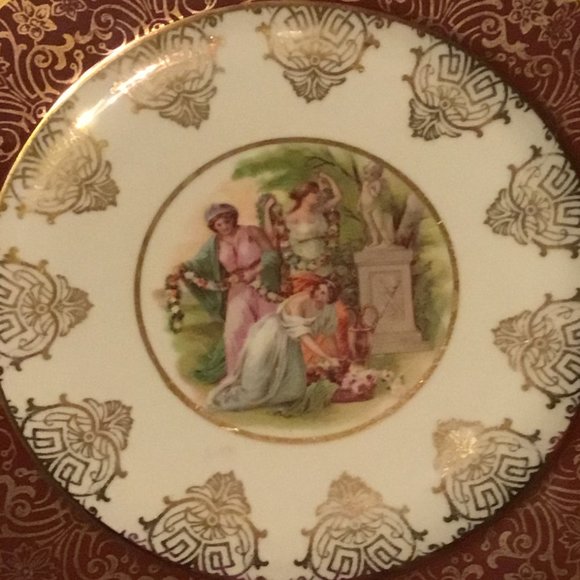 Very lovely & antique Edgewood China 22 karat gold decorative plate - Picture 3 of 8